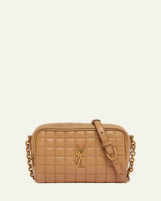 Cassandre Mini YSL Camera Bag in Quilted Smooth Leather